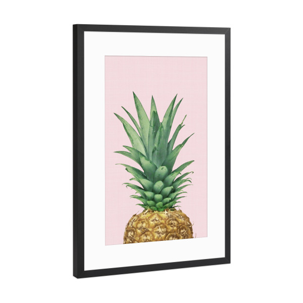Poster mit Rahmen Schwarz (Metallic) "Pineapple Pink" artboxONE - Natur,Floral,Für Mama,Essen & Trinken / Obst & Gemüse,Festivals