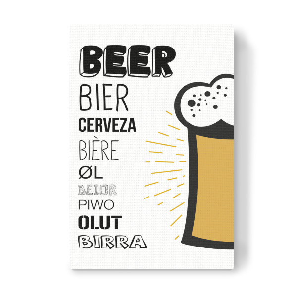 Leinwandbild "Beer" artboxONE - Typografie,Schwarzweiß,Für Papa,Männer,Essen & Trinken / Alkohol,Festivals