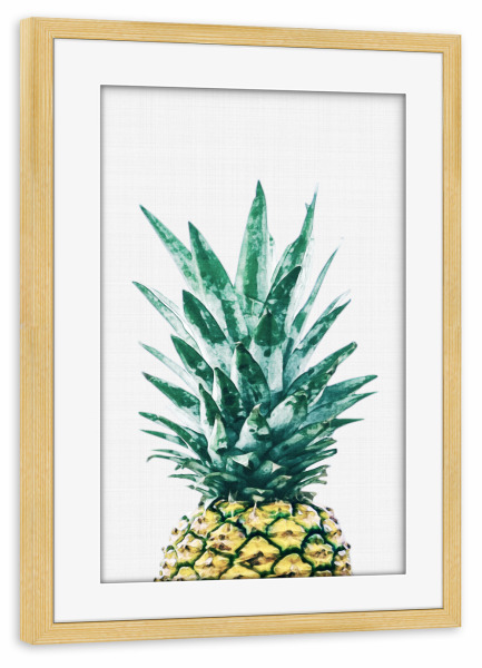 Poster mit Rahmen kiefer "Pineapple 2" artboxONE - Natur,Essen & Trinken,Für Mama,Essen & Trinken / Obst & Gemüse