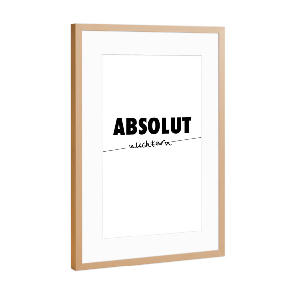 Poster mit Rahmen Kupfer "Absolut" artboxONE - Typografie,Schwarzweiß,Für Papa,Männer,Essen & Trinken / Alkohol,Festivals
