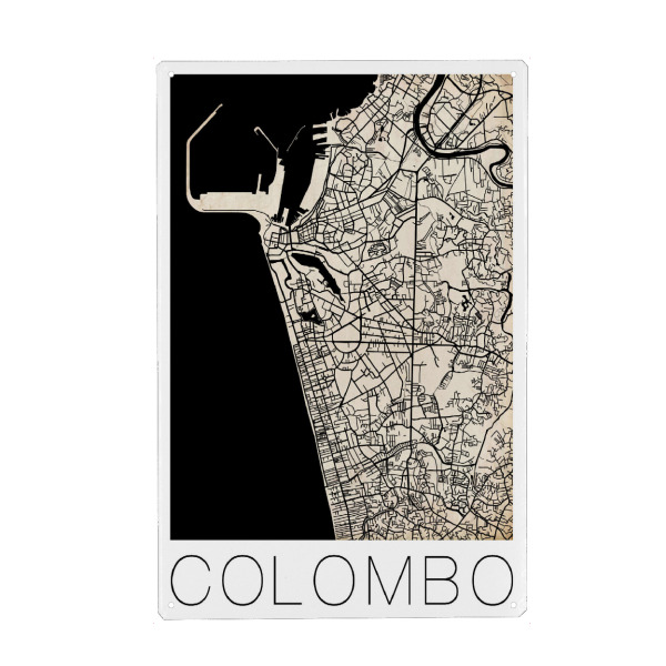 Metall Poster "Retro Map of Colombo, Sri Lanka 2" artboxONE - Städte,Reise,Städte / Weitere - Retro map of colombo,Sri lanka,Karte - Blechschild