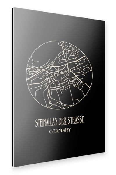 Alu-Dibond "Retro Map of Steinau an der Strasse Germany 3" 30x20 cm artboxONE