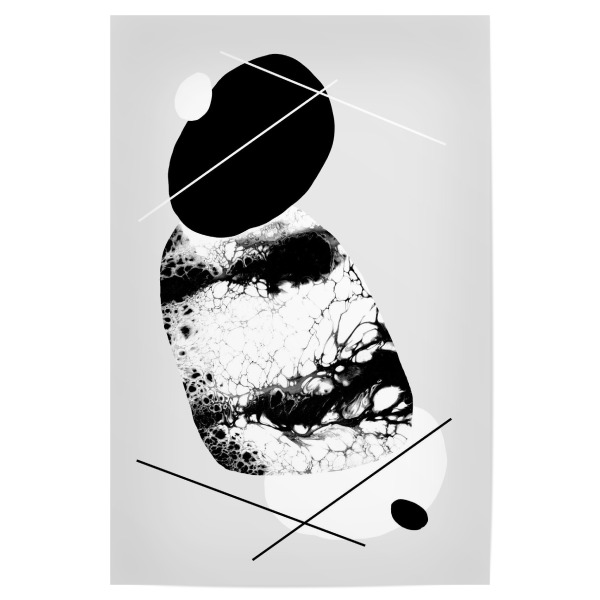 Poster "Stone Geo II" artboxONE - Abstrakt,Schwarzweiß,Geometrie,Marmor - Schwarzweiß,Geometrie,Abstrakt,Steine,Linien,Kreise,Striche