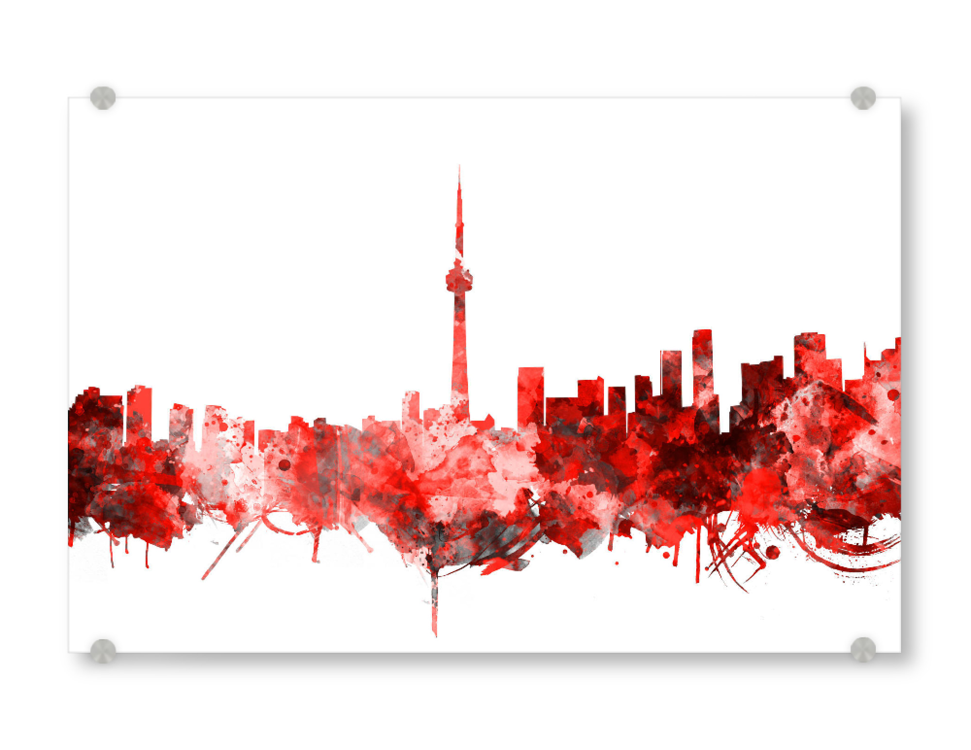 Acrylglasbild "Toronto city skyline red" artboxONE - Städte,Reise,Architektur