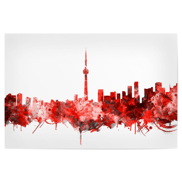 Poster 30x20 cm "Toronto city skyline red" artboxONE - Städte,Reise,Architektur