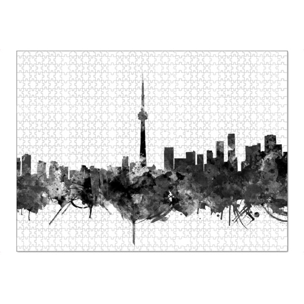 Puzzle Ravensburger "Toronto city skyline black and white" artboxONE - Städte,Reise,Schwarzweiß,Architektur