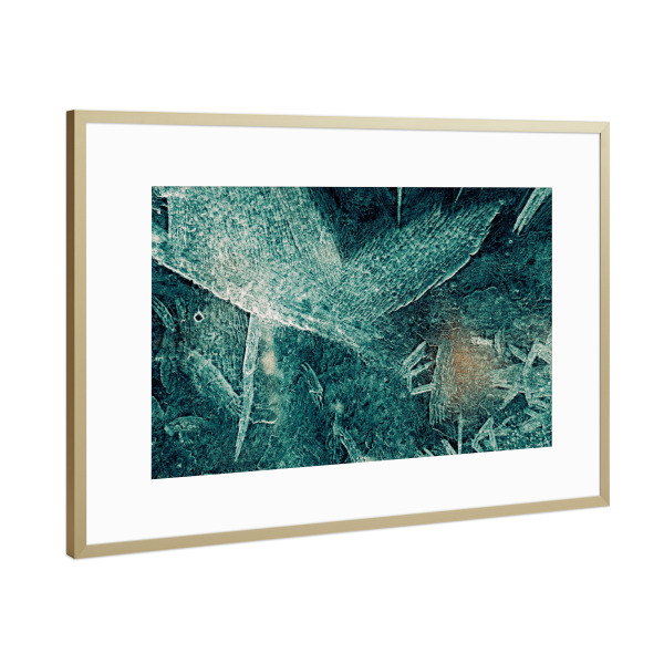 Poster mit Rahmen Gold "Eiskunst LX" artboxONE - Natur,Abstrakt