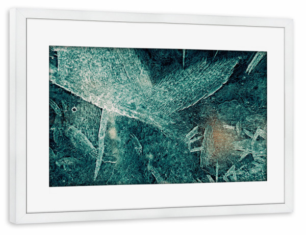 Poster mit Rahmen weiß "Eiskunst LX" artboxONE - Natur,Abstrakt
