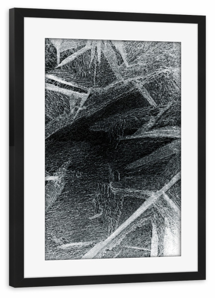 Poster mit Rahmen schwarz "Eiskunst XL" artboxONE - Natur,Abstrakt,Schwarzweiß
