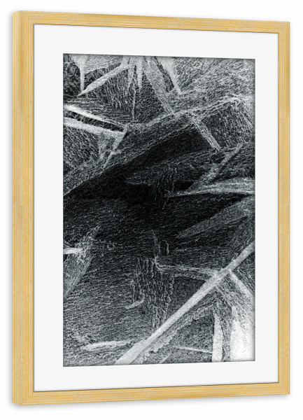 Poster mit Rahmen kiefer "Eiskunst XL" artboxONE - Natur,Abstrakt,Schwarzweiß