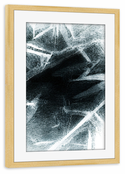 Poster mit Rahmen kiefer "Eiskunst XLI" artboxONE - Natur,Abstrakt,Schwarzweiß