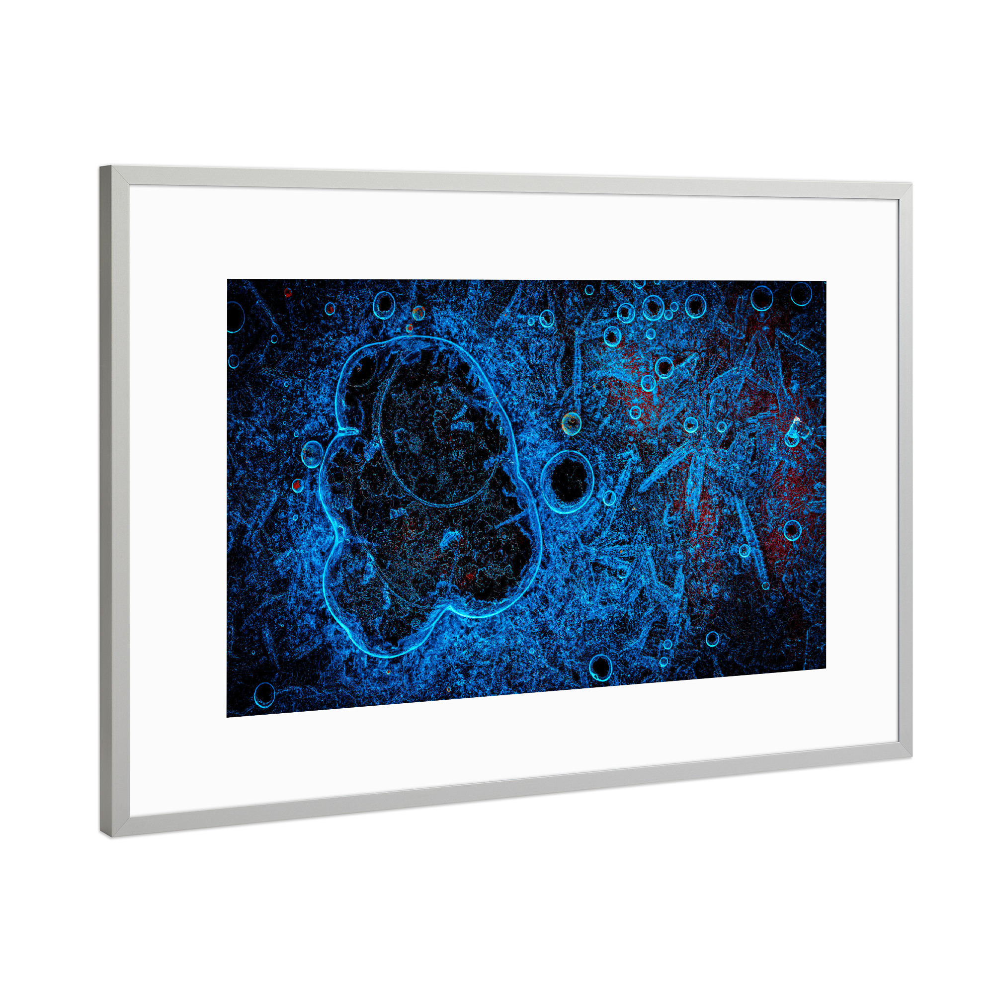 Poster mit Rahmen Silber "Eiskunst LVI" artboxONE - Natur,Abstrakt