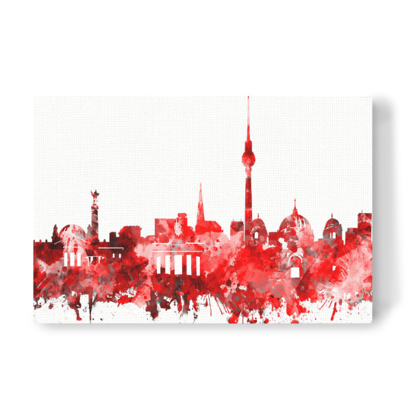 Leinwandbild "Berlin city skyline red" artboxONE - Städte,Städte / Berlin,Abstrakt,Architektur