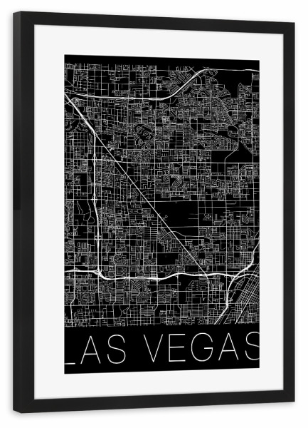 Poster mit Rahmen schwarz "Retro Mao of Las Vegas Nevada 3" artboxONE - Reise,Städte / Las Vegas - Retro,Mao,Las vegas,Nevada