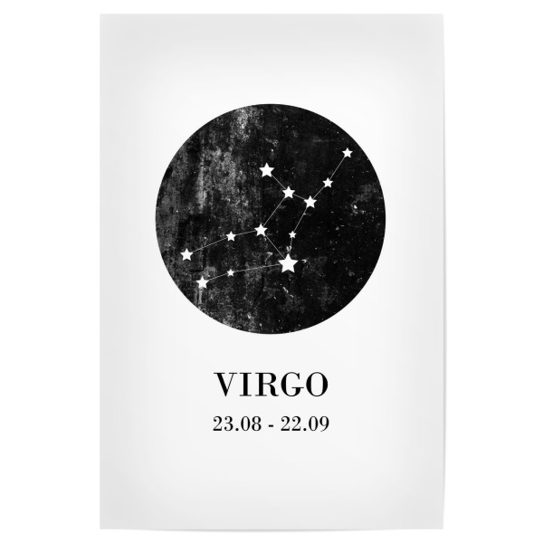 Poster "Virgo 3" artboxONE - Typografie,Natur,Für Kinder,Schwarzweiß