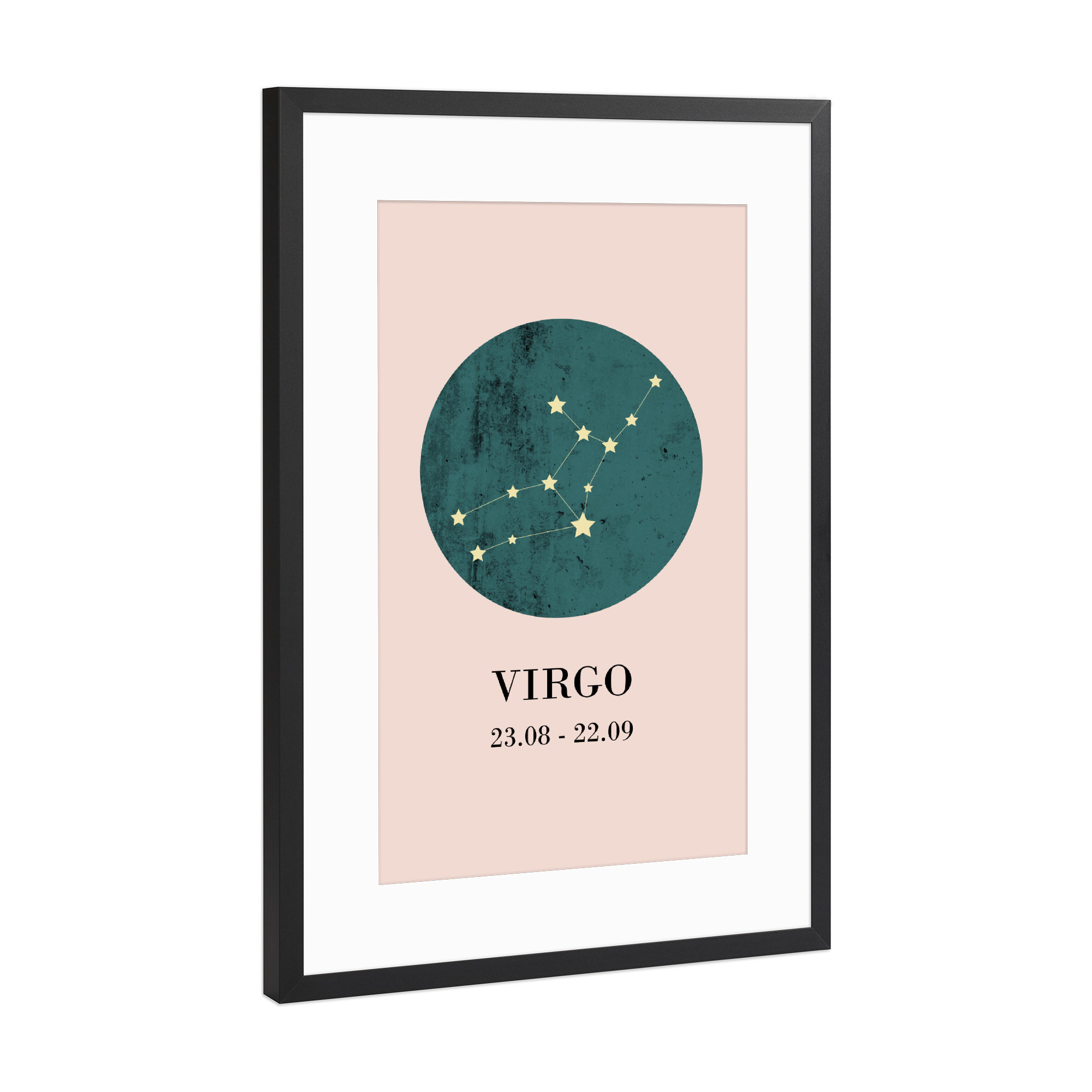 Poster mit Rahmen Schwarz (Metallic) "Virgo 2" artboxONE - Typografie,Natur,Für Kinder