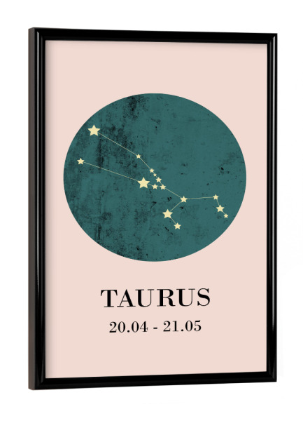 Poster mit schwarzem Rahmen "Taurus 2" artboxONE - Typografie,Natur,Für Kinder,Tiere