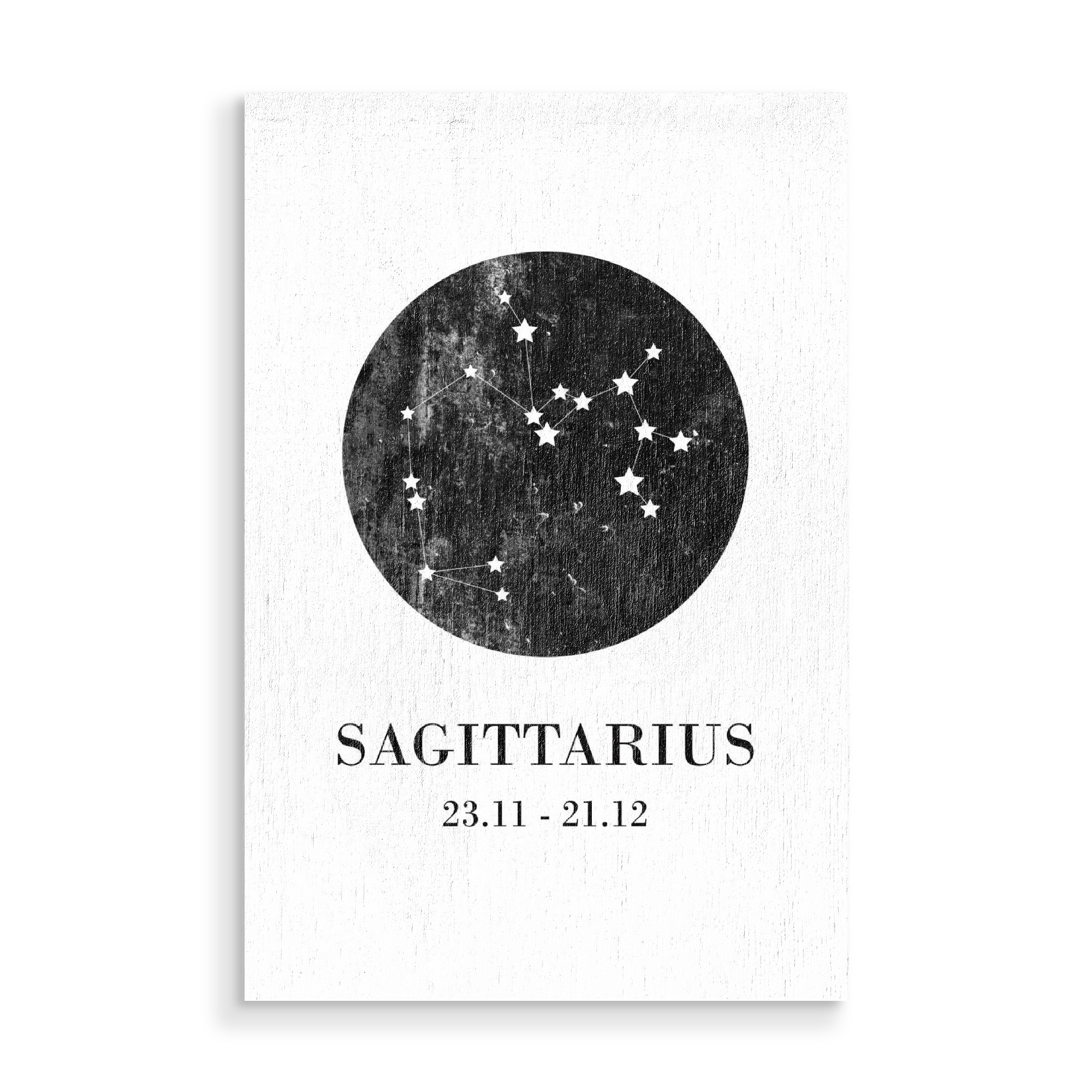Holzbild "Sagittarius 3" artboxONE - Typografie,Natur,Für Kinder,Schwarzweiß