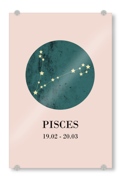 Acrylglasbild "Pisces 2" artboxONE - Typografie,Natur,Für Kinder