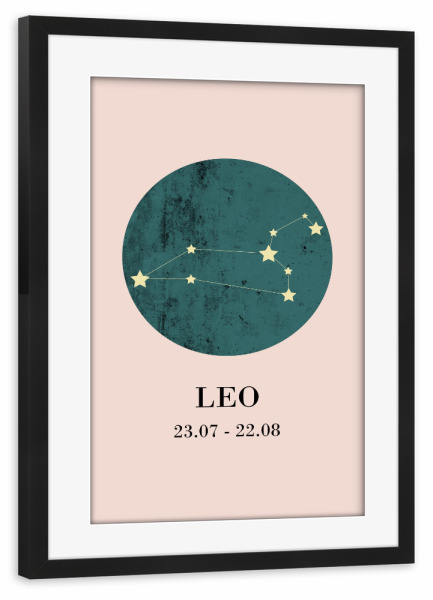 Poster mit Rahmen schwarz "Leo 2" artboxONE - Typografie,Natur,Für Kinder