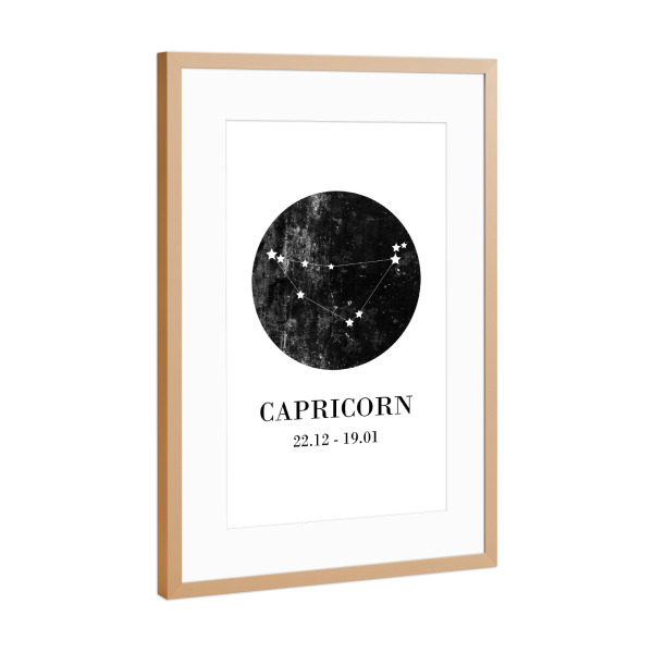 Poster mit Rahmen Kupfer "Capricorn 3" artboxONE - Typografie,Natur,Für Kinder,Schwarzweiß