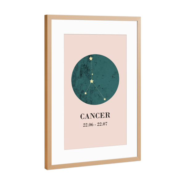 Poster mit Rahmen Kupfer "Cancer 2" artboxONE - Typografie,Natur,Für Kinder