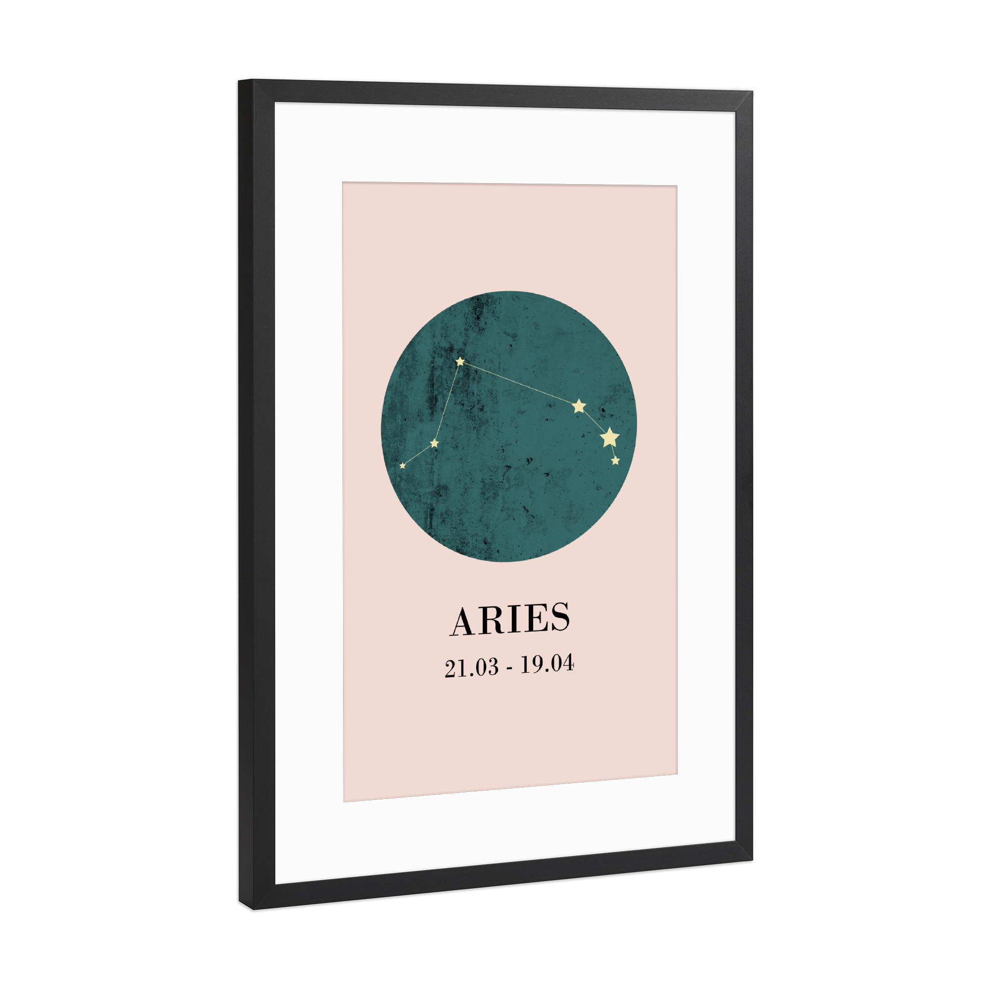 Poster mit Rahmen Schwarz (Metallic) "Aries 2" artboxONE - Natur,Für Kinder