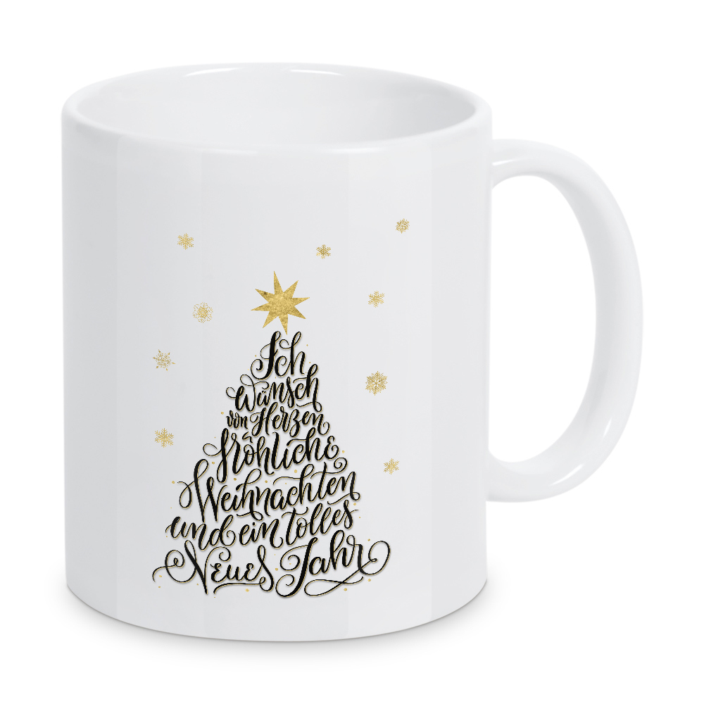 Tasse "Frohes Fest Tannenbaum" artboxONE - Typografie,Weihnachten