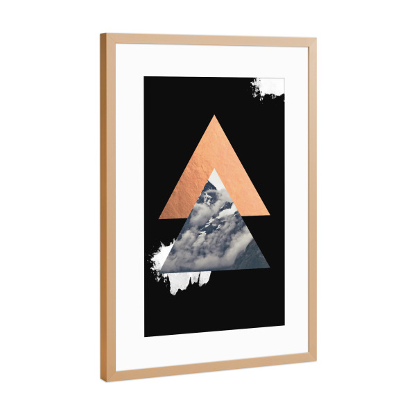 Poster mit Rahmen Kupfer "Bronze Triangle" artboxONE - Natur,Geometrie