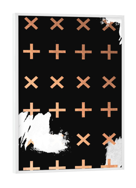 Poster mit weißem Rahmen "Bronze Geometric Pattern" artboxONE - Schwarzweiß,Geometrie