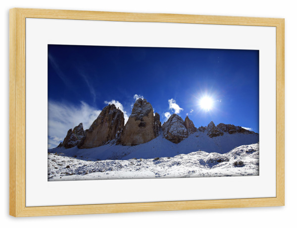 Poster mit Rahmen kiefer "Drei Zinnen 3" artboxONE - Natur