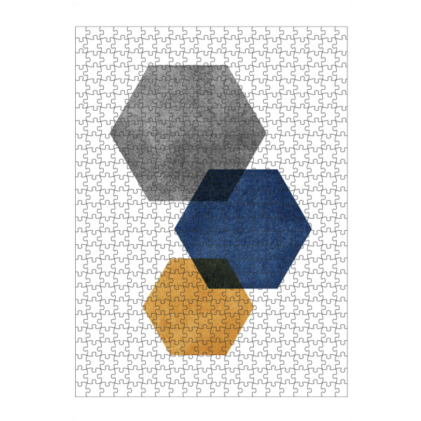artboxONE Puzzle "Gold Blue Grey Hexagon" artboxONE - Abstrakt,Geometrie