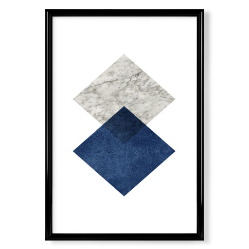 Navy Blue Marble Abstract