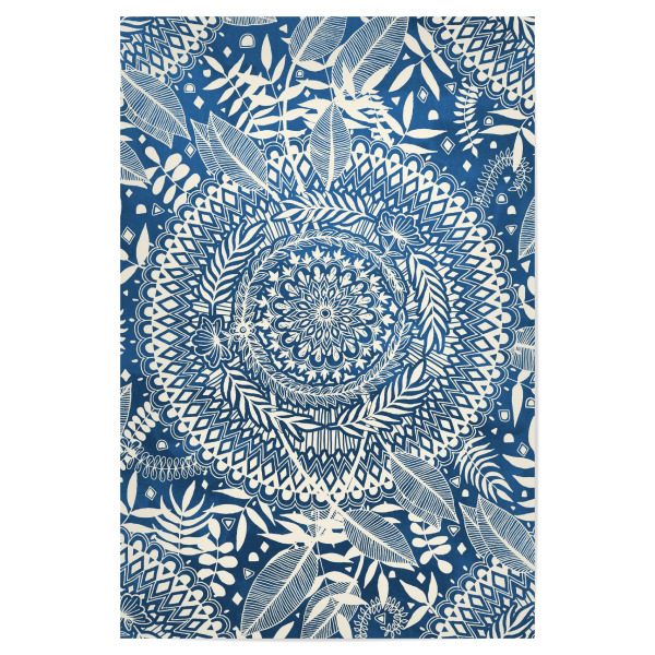 Poster "Diamond and Doodle Mandala On Blue" artboxONE - Floral,Abstrakt,Festivals