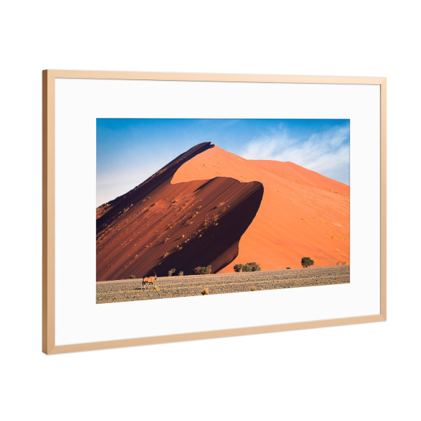 Poster mit Rahmen Kupfer "Oryx & Dune" artboxONE - Natur,Reise,Tiere,Reise / Afrika