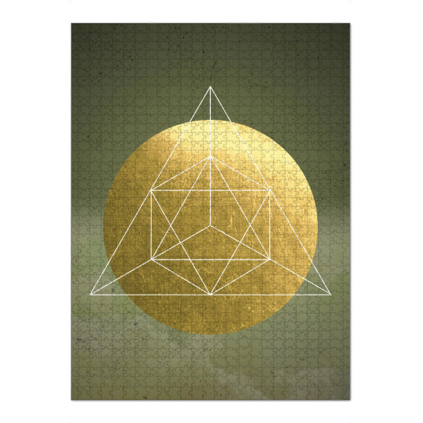 Puzzle Ravensburger "Green and Gold Lux" artboxONE - Abstrakt,Geometrie