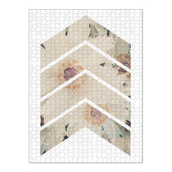 Puzzle Ravensburger "Retro White Peonies" artboxONE - Natur,Floral,Geometrie