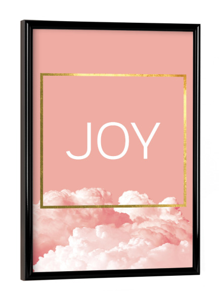 Poster mit schwarzem Rahmen "Joy blush" artboxONE - Natur,Abstrakt,Geometrie,Liebe - Freude,Wolken,Blush,Gold