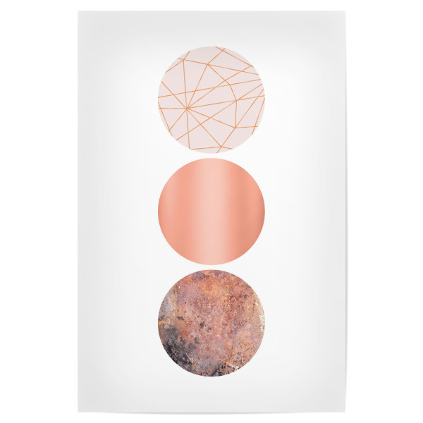 Poster "Blush Pink and Copper Minimalist" artboxONE - Geometrie