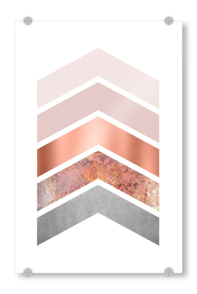 Acrylglasbild "Blush Pink and Copper Chevrons" artboxONE - Abstrakt,Geometrie
