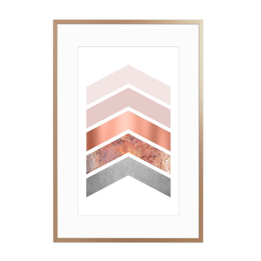 Purchase the Blush Pink and Copper Chevrons as a Poster at artboxONE