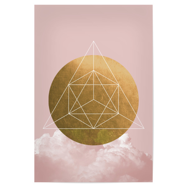 Poster 30x20 cm "Blush Gold Lux" artboxONE - Natur,Abstrakt,Geometrie