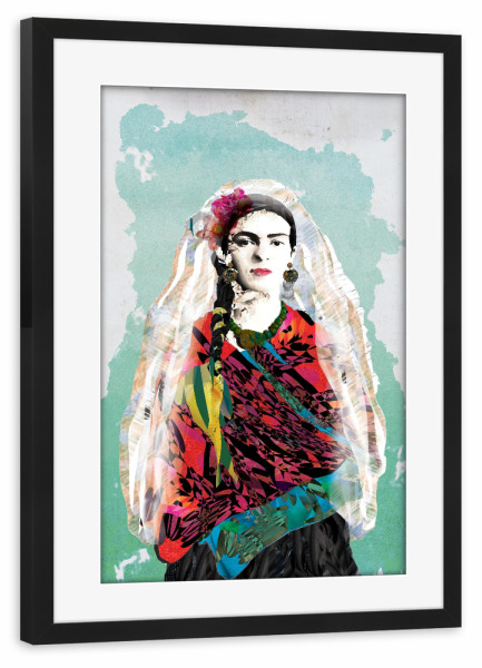 Poster mit Rahmen schwarz "Frida With Vail" artboxONE - Menschen