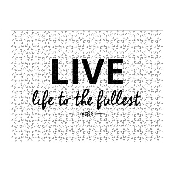 artboxONE Puzzle "LIVE LIFE TO THE FULLEST" artboxONE - Typografie,Schwarzweiß,Sport / Motivation