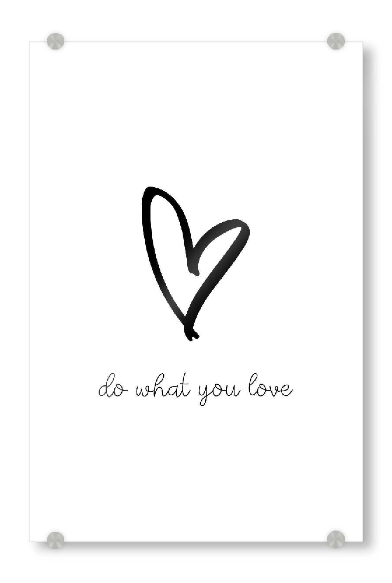 Acrylglasbild "DO WHAT YOU LOVE" artboxONE - Typografie,Schwarzweiß,Sport / Motivation