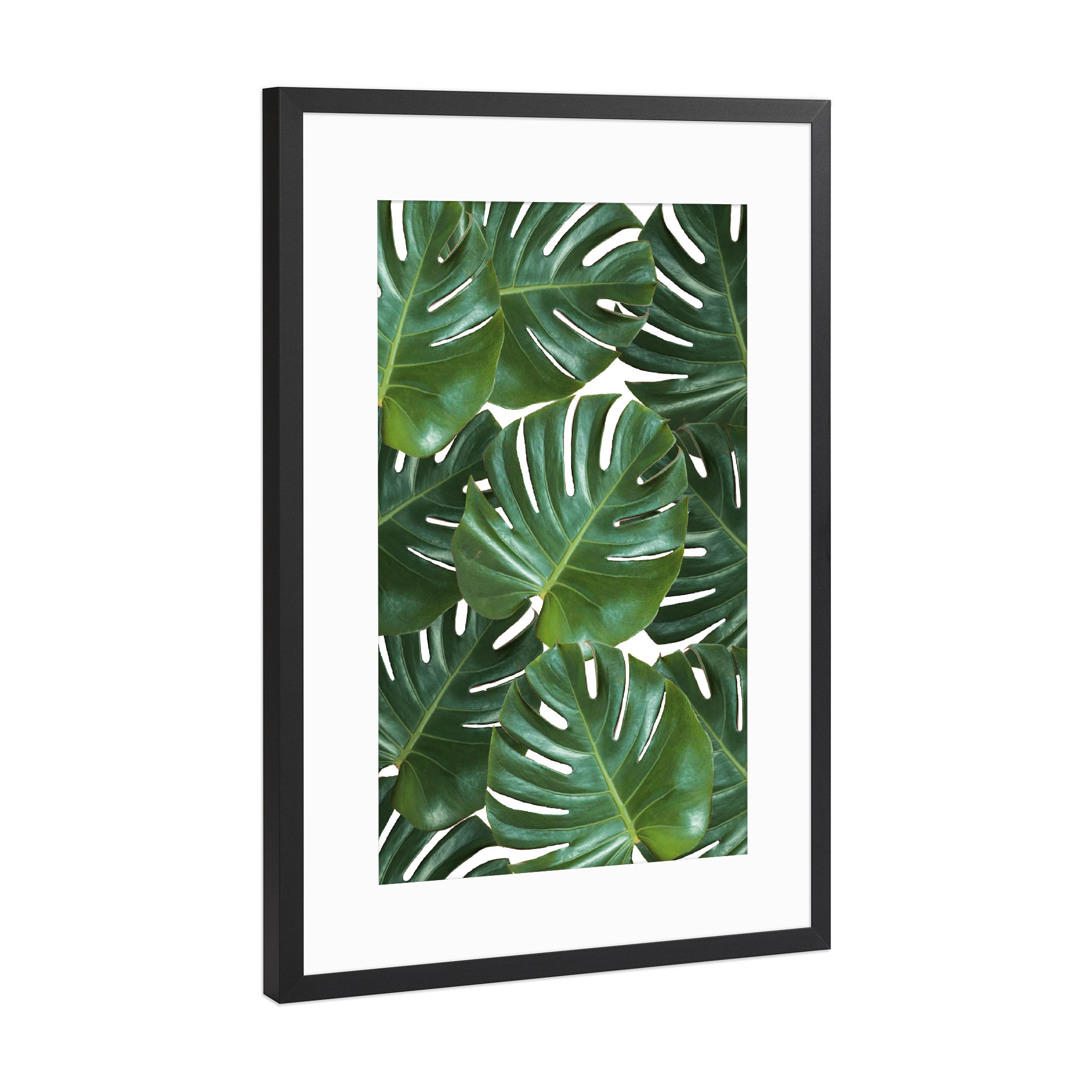 Poster mit Rahmen Schwarz (Metallic) "Monstera #2" artboxONE - Floral,Geometrie - Monstera,Blätter,Leaves,Pflanze,Plant,Nature,Summer,Sommer