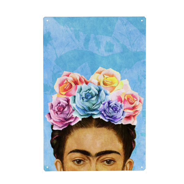 Holzbild "Peek-A-Boo Frida Blue" artboxONE - Menschen - Frida kahlo,Frida,Frida kahlo art,Frida kahlo poster,Frida kahloprint