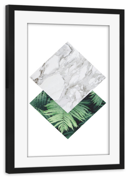 Poster mit Rahmen schwarz "Marble Geometric 3" artboxONE - Natur,Geometrie,Marmor