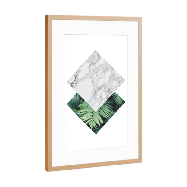 Poster mit Rahmen Kupfer "Marble Geometric 3" artboxONE - Natur,Geometrie,Marmor