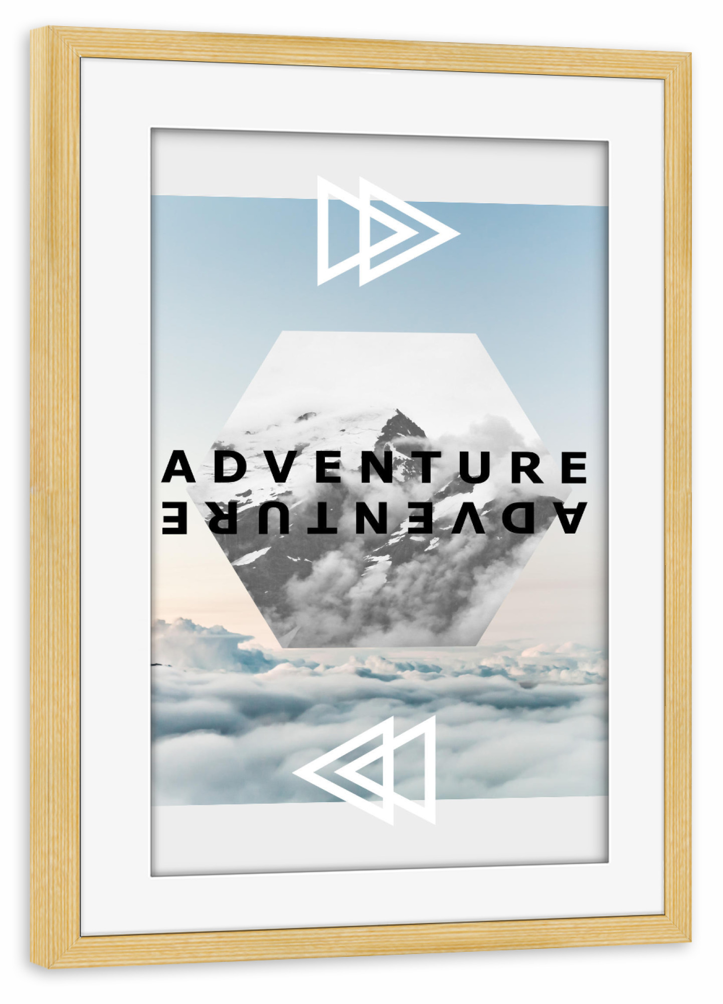 Poster mit Rahmen kiefer "Adventure 3" artboxONE - Typografie,Geometrie,Festivals